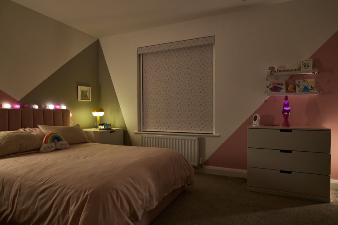 The BlocOut Touch blackout blind fitted in a bedroom window